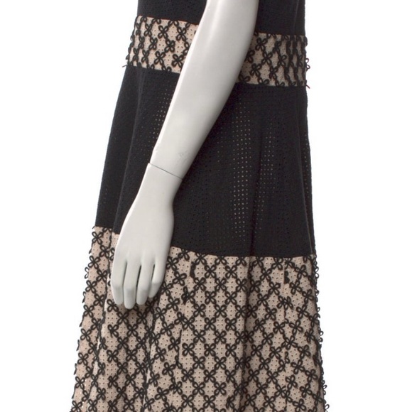 $399 Pearl Lela Rose Black Tan Lace Dress Fit Flare 10 Veronica Lodge Riverdale - Picture 5 of 6